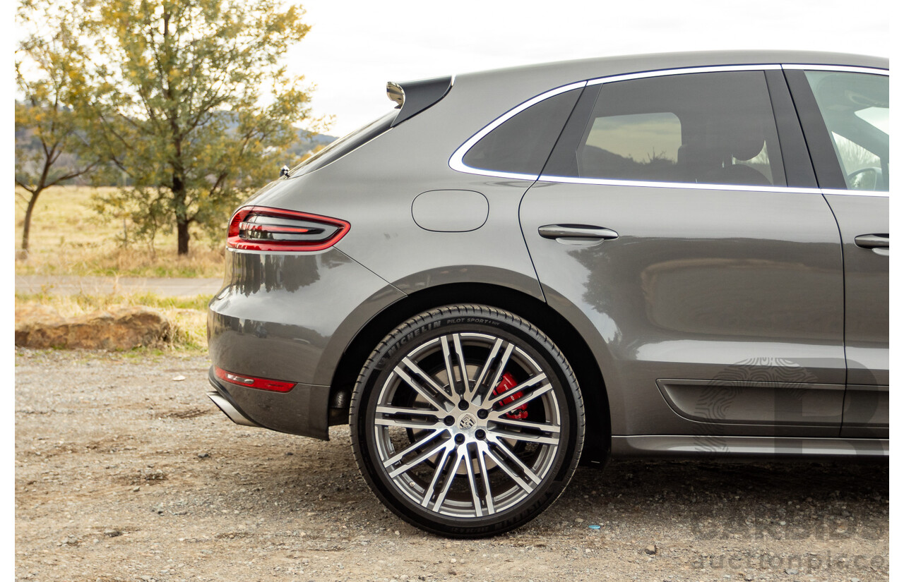 10/2014 Porsche Macan Turbo (AWD) 95B MY15 4d Wagon Agate Grey Metallic Twin Turbo V6 3.6L