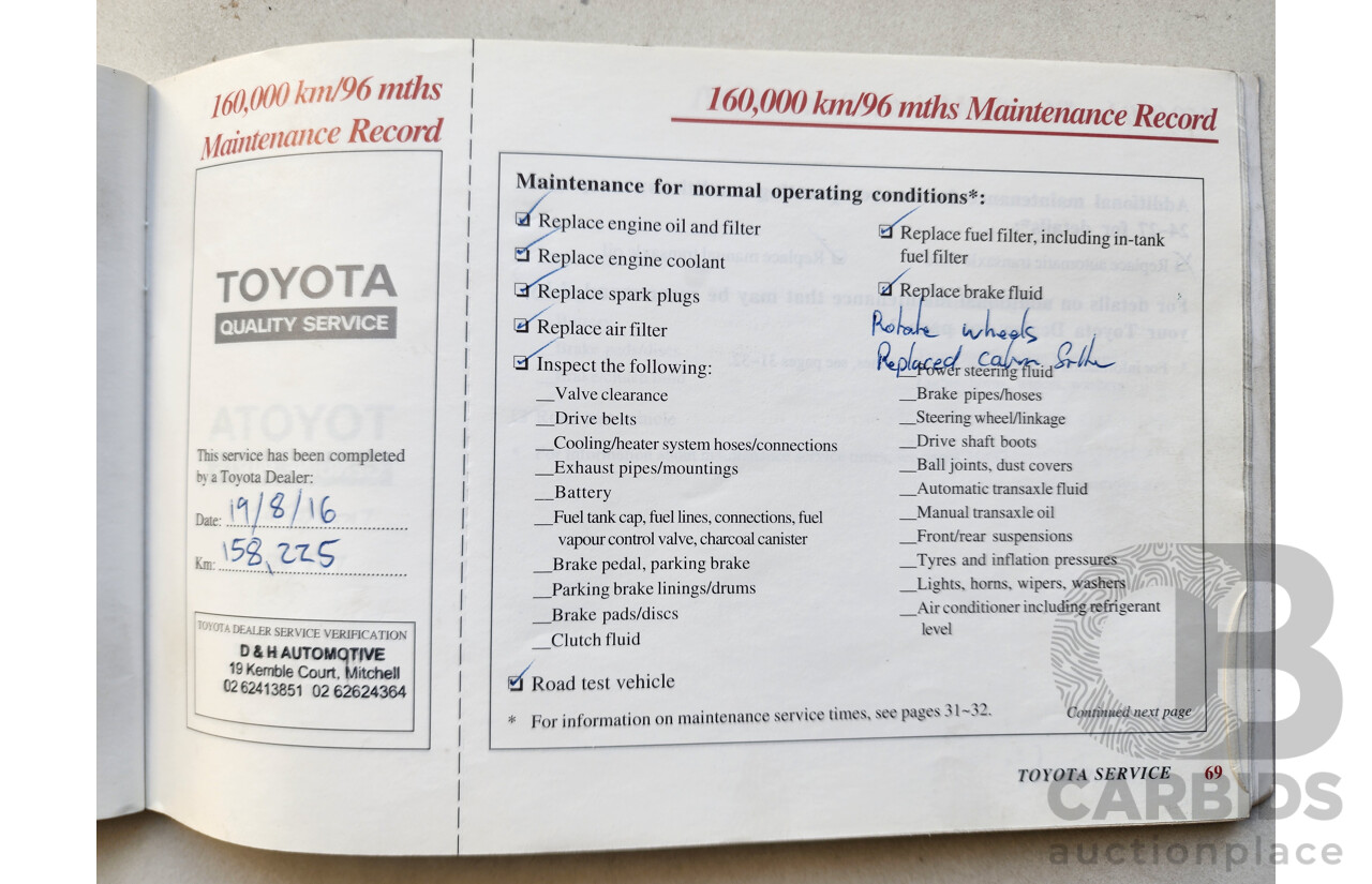 8/2002 Toyota Corolla Ascent SECA ZZE122R 5d Hatchback White 1.8L