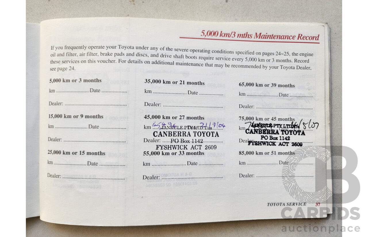 8/2002 Toyota Corolla Ascent SECA ZZE122R 5d Hatchback White 1.8L