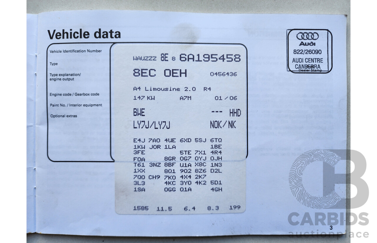 6/2007 Audi A4 2.0 TFSI B7 MY06 UPGRADE 4d Sedan Silver 2.0L