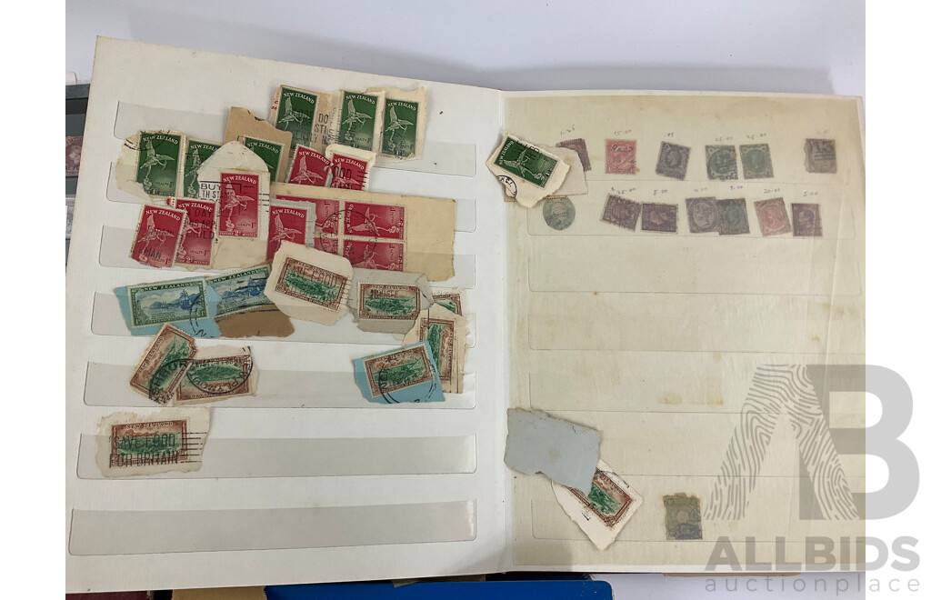 Collection of Vintage Stamps Including Australia and New Zealand Predecimal, St Helena, Mali, Brazil, Fiji, Samoa, Tonga, USA and More