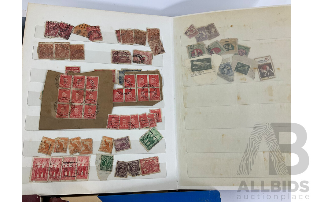 Collection of Vintage Stamps Including Australia and New Zealand Predecimal, St Helena, Mali, Brazil, Fiji, Samoa, Tonga, USA and More