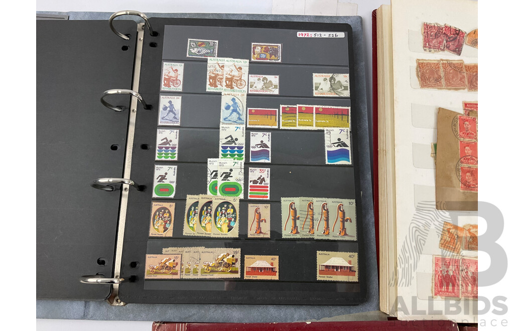 Collection of Vintage Stamps Including Australia and New Zealand Predecimal, St Helena, Mali, Brazil, Fiji, Samoa, Tonga, USA and More