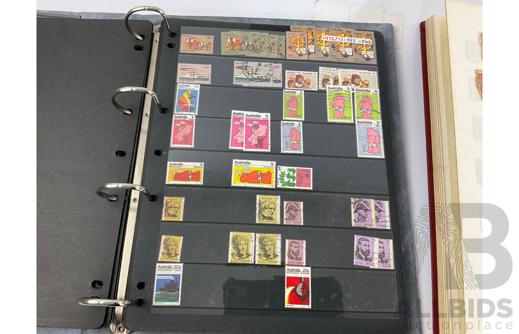 Collection of Vintage Stamps Including Australia and New Zealand Predecimal, St Helena, Mali, Brazil, Fiji, Samoa, Tonga, USA and More