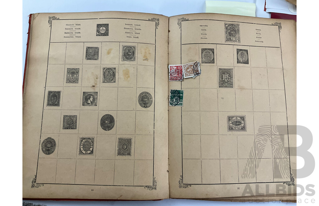 Collection of Australian Pre-Federation Stamps Including Victoria, New South Wales, South Australia, Queensland, Tasmania, Postage Due, Hand Cancels with 1989 Misprints, Vintage Albums of International Stamps