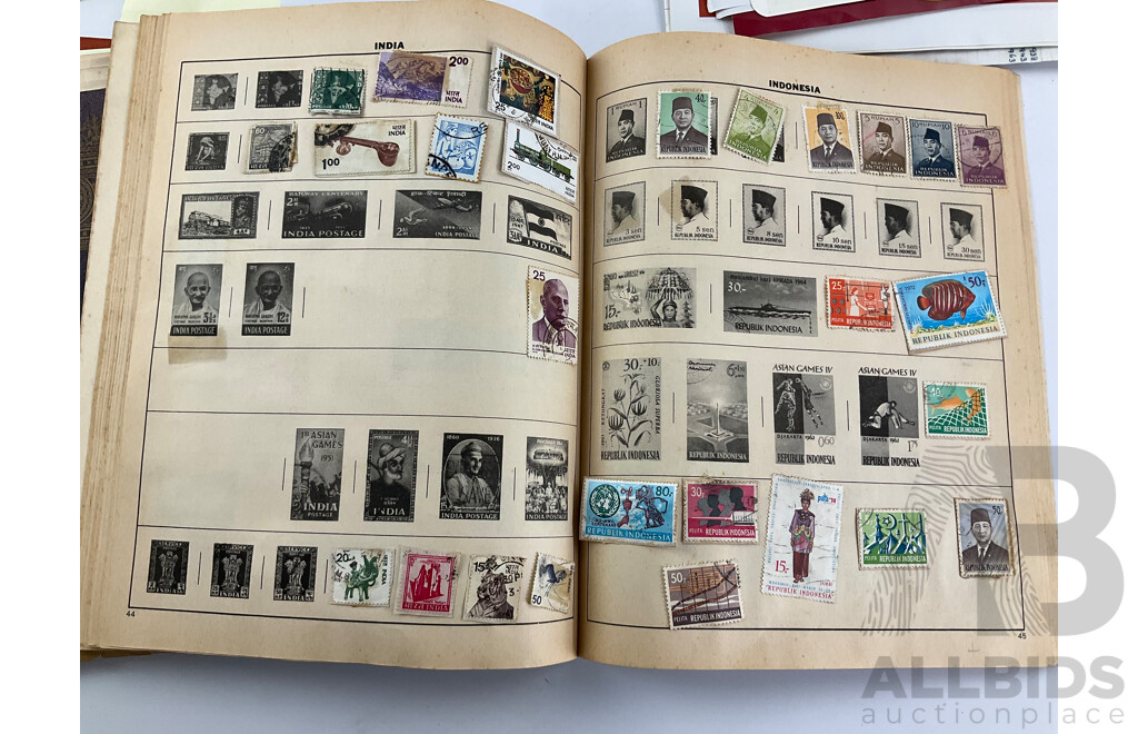 Collection of Australian Pre-Federation Stamps Including Victoria, New South Wales, South Australia, Queensland, Tasmania, Postage Due, Hand Cancels with 1989 Misprints, Vintage Albums of International Stamps
