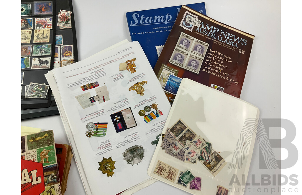 Collection of Australian Pre-Federation Stamps Including Victoria, New South Wales, South Australia, Queensland, Tasmania, Postage Due, Hand Cancels with 1989 Misprints, Vintage Albums of International Stamps