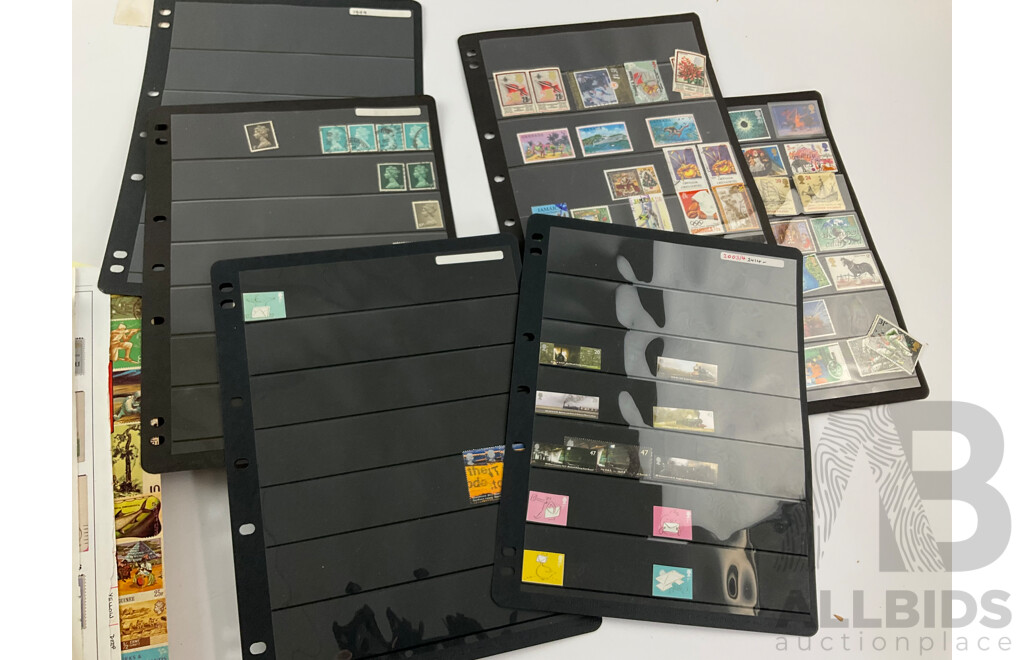 Collection of Australian Pre-Federation Stamps Including Victoria, New South Wales, South Australia, Queensland, Tasmania, Postage Due, Hand Cancels with 1989 Misprints, Vintage Albums of International Stamps