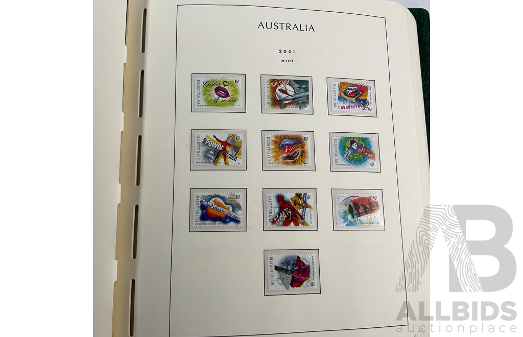 Album of Australian Mint and Cancelled Stamps Spanning 2001 to 2005, Sets and Multiples