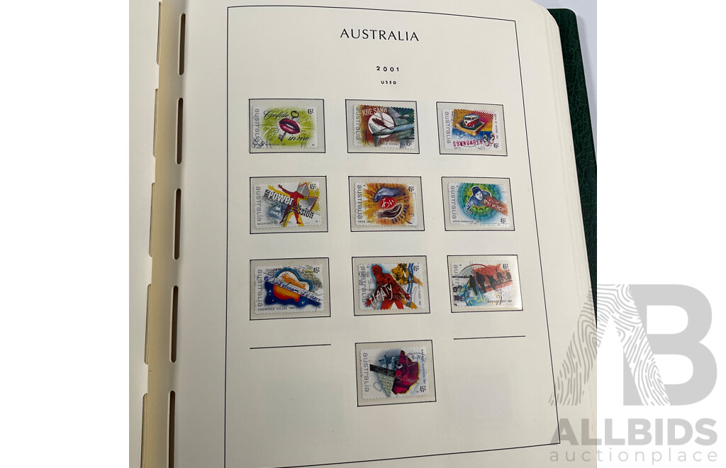 Album of Australian Mint and Cancelled Stamps Spanning 2001 to 2005, Sets and Multiples