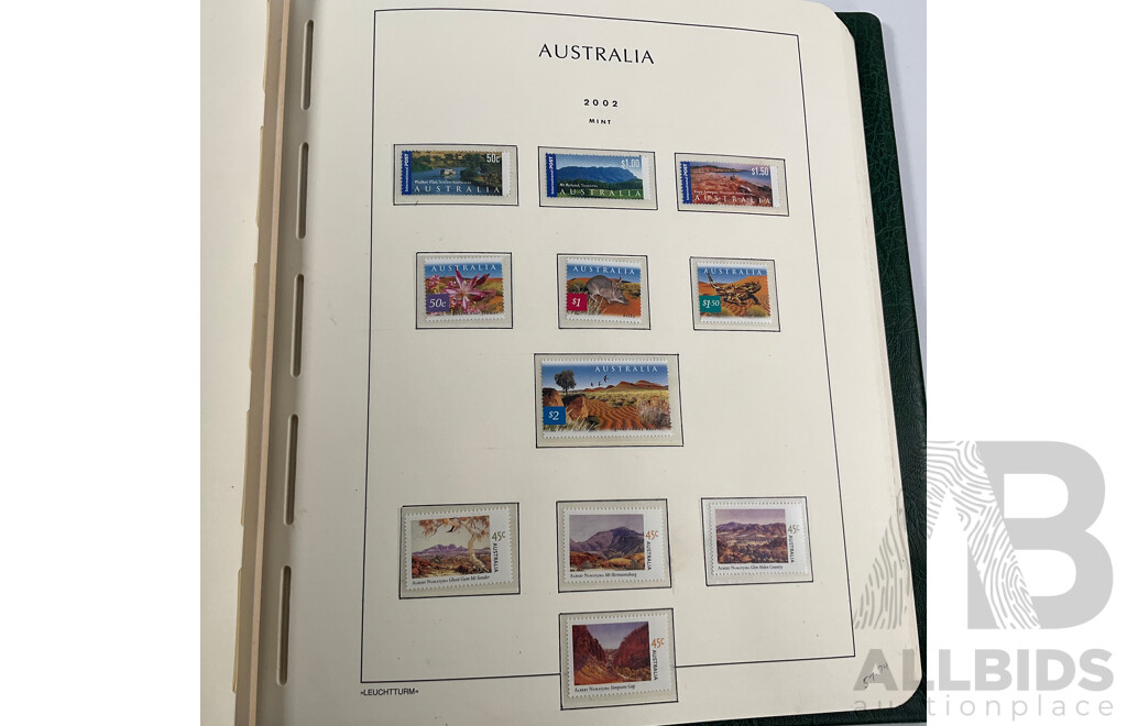 Album of Australian Mint and Cancelled Stamps Spanning 2001 to 2005, Sets and Multiples
