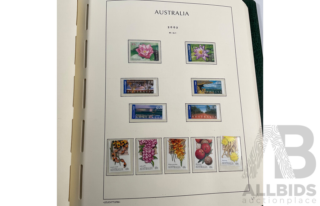 Album of Australian Mint and Cancelled Stamps Spanning 2001 to 2005, Sets and Multiples