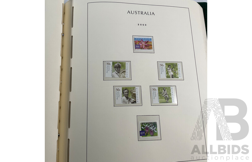 Album of Australian Mint and Cancelled Stamps Spanning 2001 to 2005, Sets and Multiples