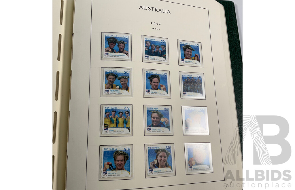 Album of Australian Mint and Cancelled Stamps Spanning 2001 to 2005, Sets and Multiples