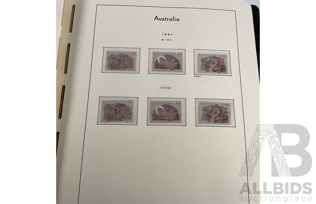 Album of Australian Mint and Cancelled Stamps Spanning 1991 to 2000, Sets and Multiples