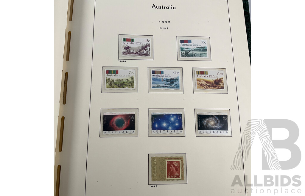 Album of Australian Mint and Cancelled Stamps Spanning 1991 to 2000, Sets and Multiples