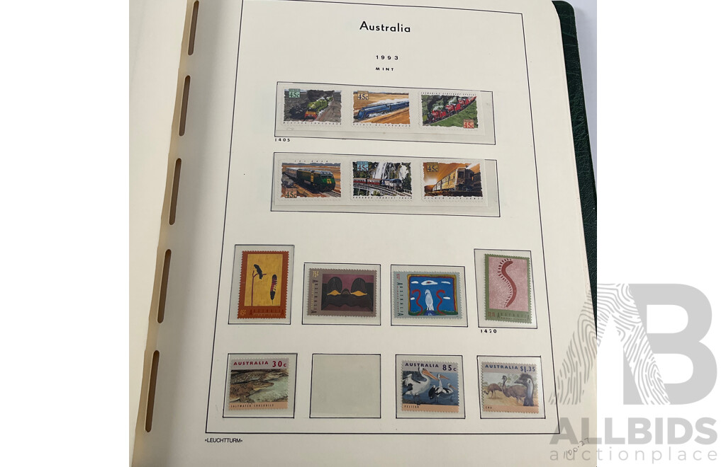 Album of Australian Mint and Cancelled Stamps Spanning 1991 to 2000, Sets and Multiples