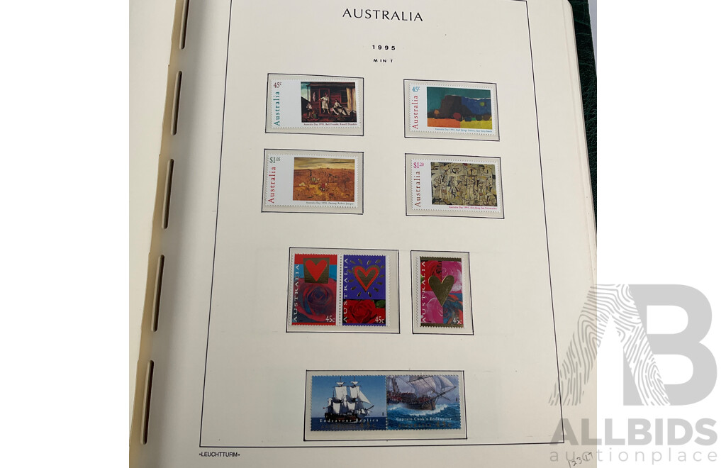 Album of Australian Mint and Cancelled Stamps Spanning 1991 to 2000, Sets and Multiples