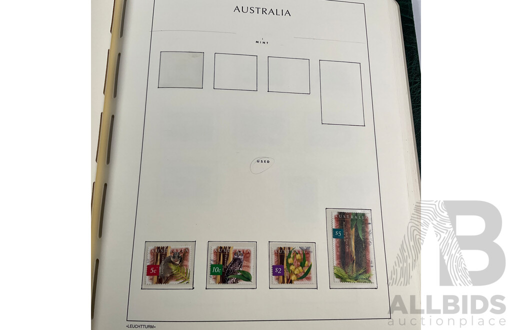 Album of Australian Mint and Cancelled Stamps Spanning 1991 to 2000, Sets and Multiples