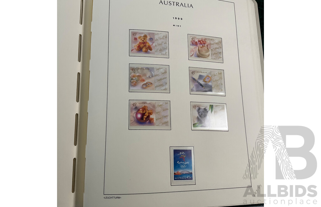 Album of Australian Mint and Cancelled Stamps Spanning 1991 to 2000, Sets and Multiples