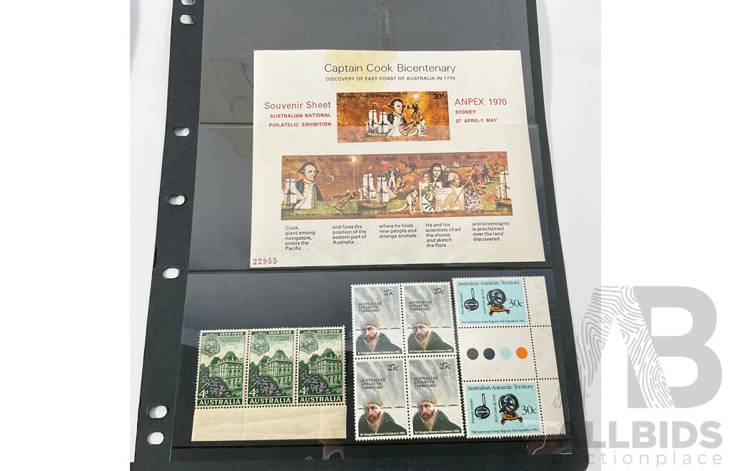 Collection of Vintage Mint, Mint/Hinged Stamps Including Papua, Territory of New Guinea Over Prints, Australian Pre Decimal, Australian Antarctic Territory Pre Decimal, Papua New Guinea, Norfolk Island