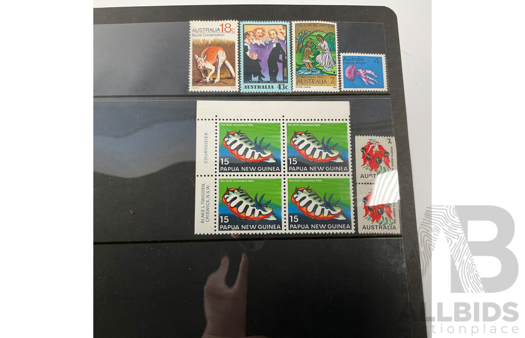 Collection of Vintage Mint, Mint/Hinged Stamps Including Papua, Territory of New Guinea Over Prints, Australian Pre Decimal, Australian Antarctic Territory Pre Decimal, Papua New Guinea, Norfolk Island