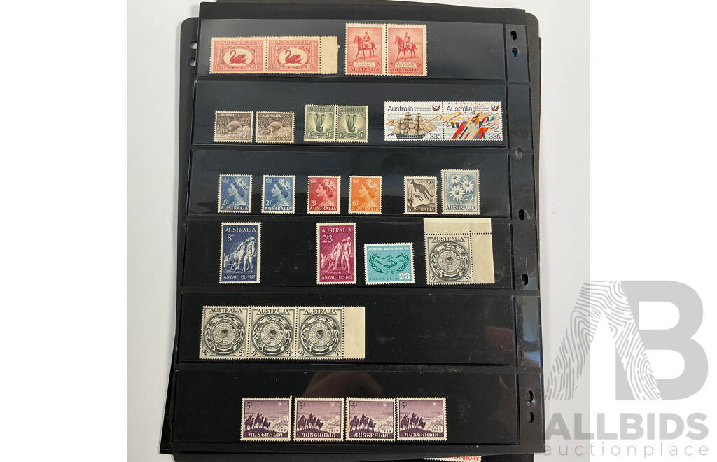 Collection of Vintage Mint, Mint/Hinged Stamps Including Papua, Territory of New Guinea Over Prints, Australian Pre Decimal, Australian Antarctic Territory Pre Decimal, Papua New Guinea, Norfolk Island