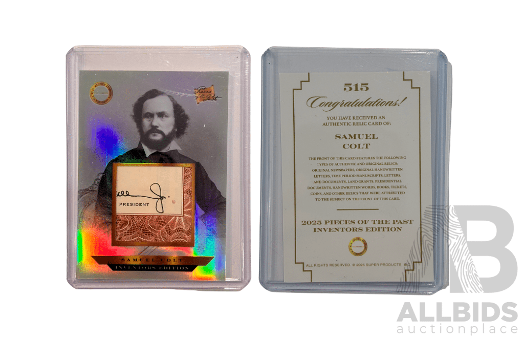 Samuel Colt 2025 Pieces of the Past Relic Card.
