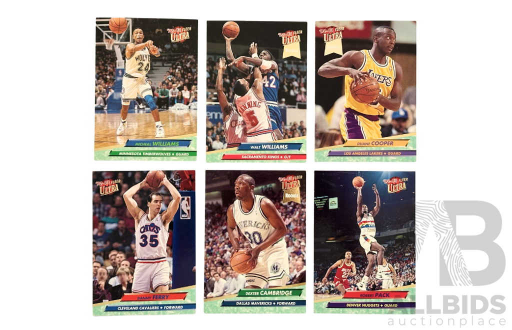 1992–93 Fleer Ultra NBA Basketball Card Lot of Six