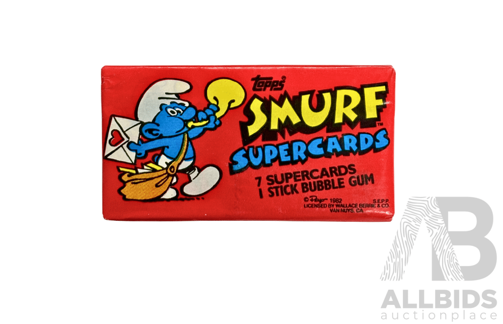 1982 Smurf Supercards Unopened Pack