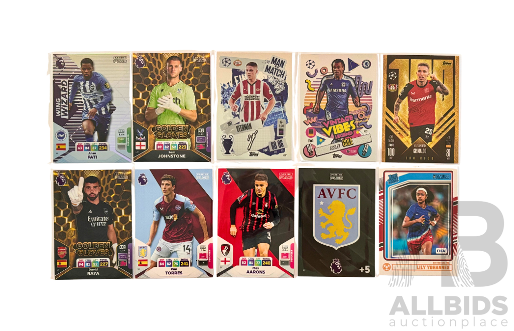 Panini and Topps Football Card Lot of Ten