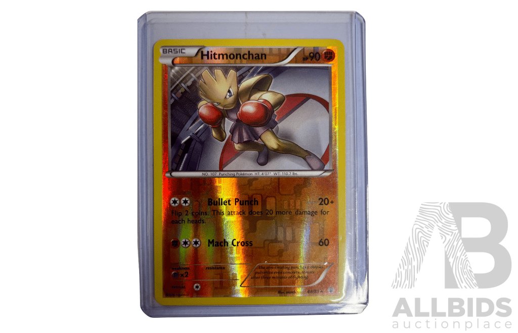 Hitmonchan Holo Pokémon Card Featuring Classic Artwork and Strong Foil