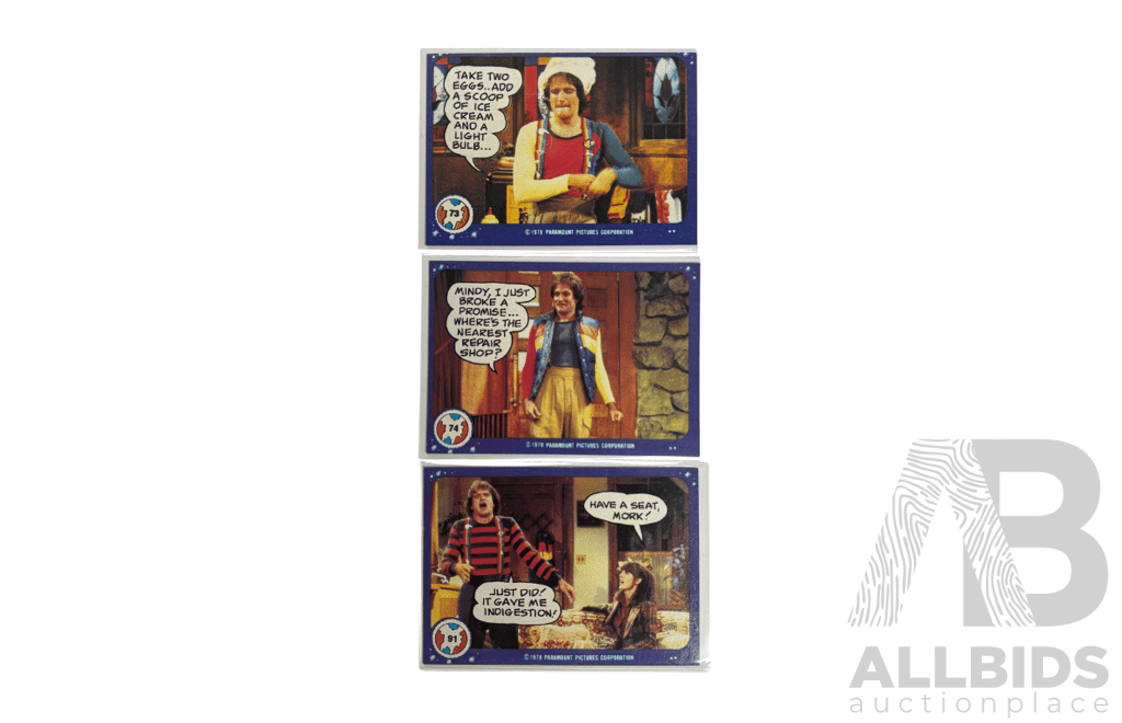 Original Mork & Mindy Cards Showcasing Hilarious Scenes From The Show