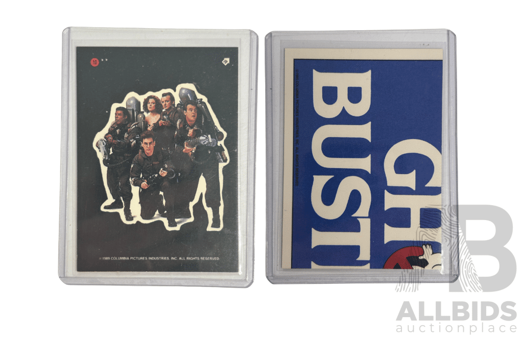 Original 1989 Ghostbusters Cut-Out Trading Sticker Featuring The Full Team.