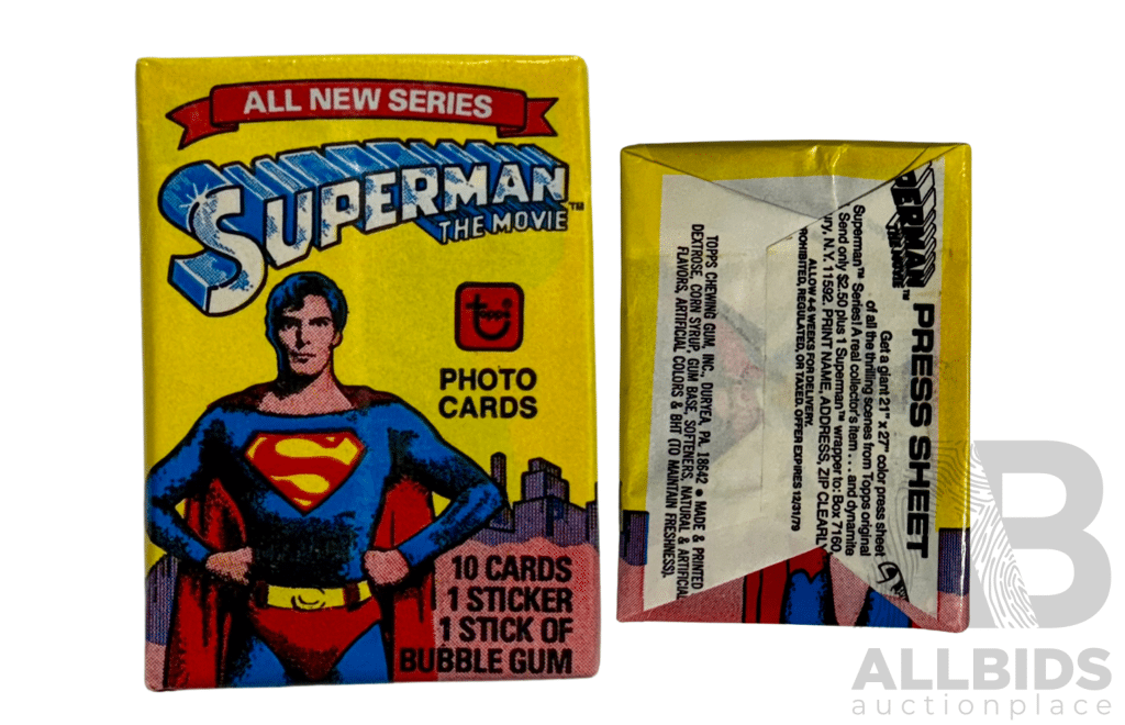 Superman The Movie 1978 Topps Sealed Wax Pack