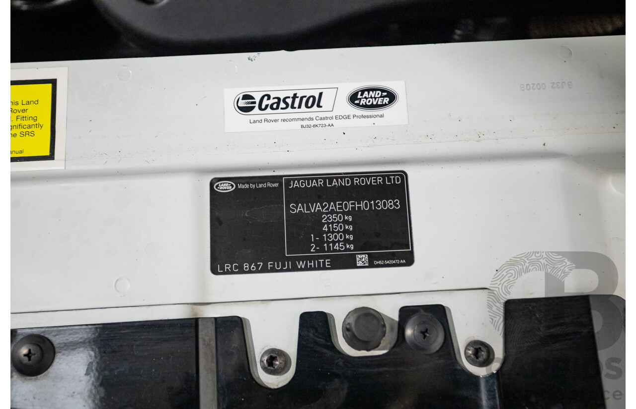 01/2015 Range Rover Evoque SD4 Dynamic (AWD) LV MY15 5D Wagon Fuji White Turbo Diesel 2.2L