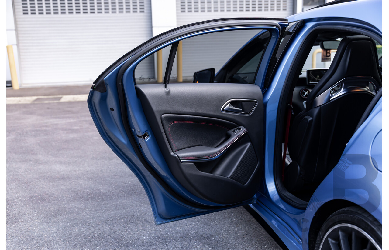 1/2015 Mercedes-Benz A45 AMG 176 MY15 5d Hatchback South Sea Blue Metallic Turbo 2.0L