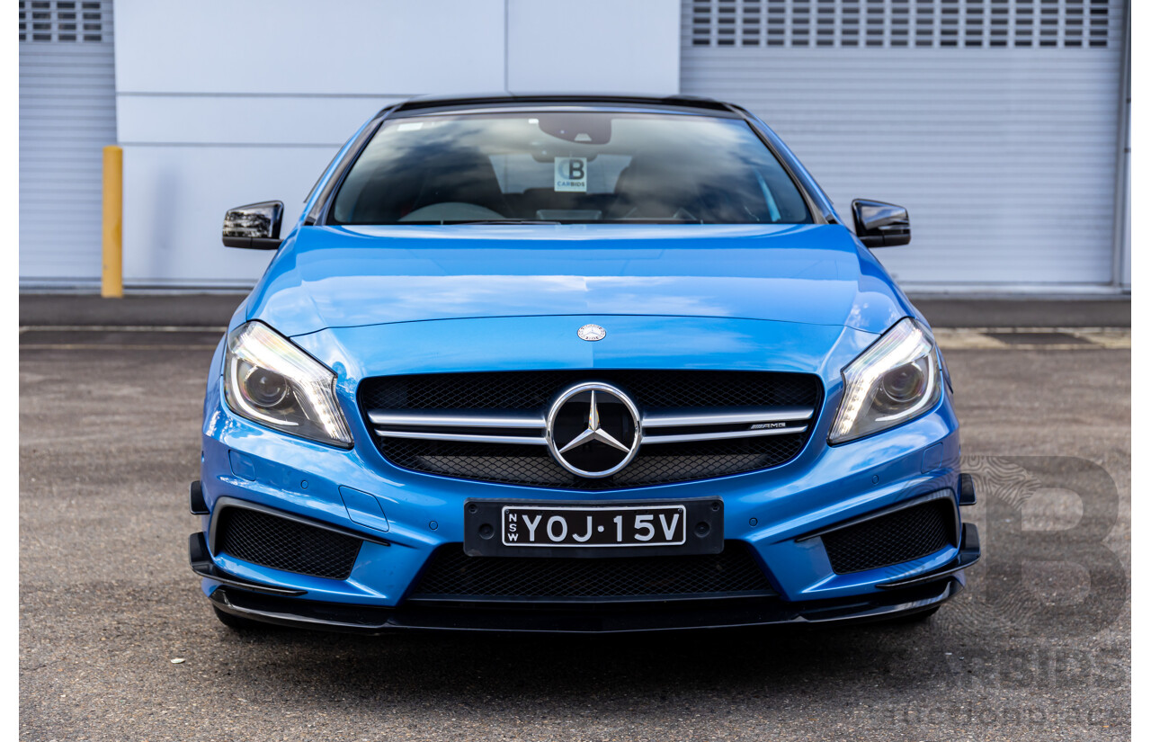 1/2015 Mercedes-Benz A45 AMG 176 MY15 5d Hatchback South Sea Blue Metallic Turbo 2.0L