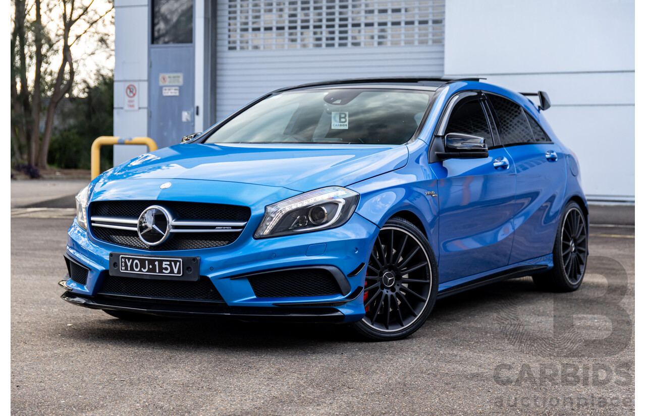 1/2015 Mercedes-Benz A45 AMG 176 MY15 5d Hatchback South Sea Blue Metallic Turbo 2.0L
