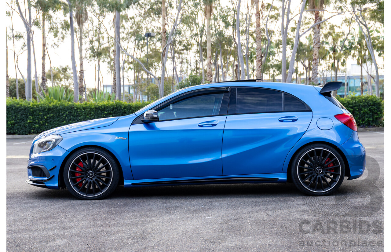 1/2015 Mercedes-Benz A45 AMG 176 MY15 5d Hatchback South Sea Blue Metallic Turbo 2.0L