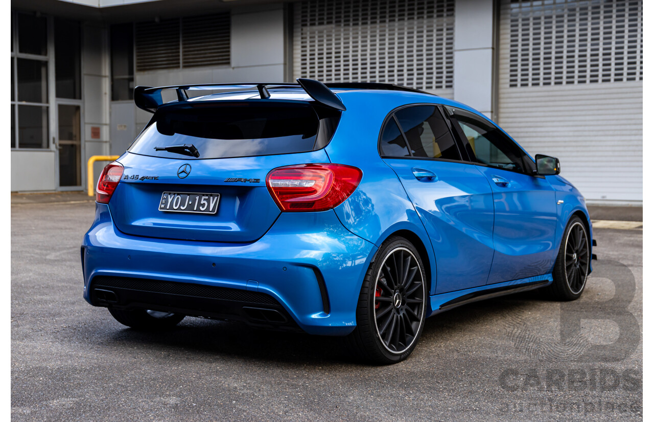 1/2015 Mercedes-Benz A45 AMG 176 MY15 5d Hatchback South Sea Blue Metallic Turbo 2.0L