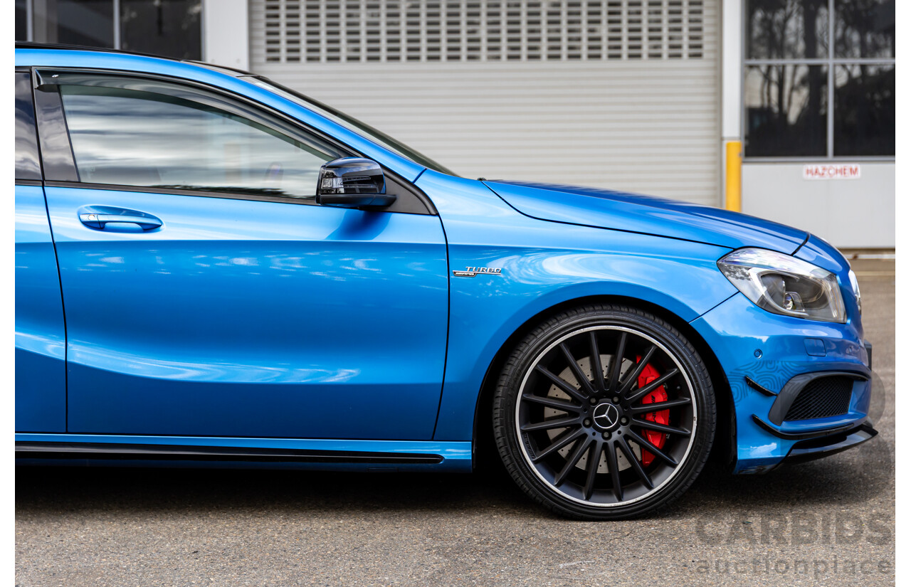 1/2015 Mercedes-Benz A45 AMG 176 MY15 5d Hatchback South Sea Blue Metallic Turbo 2.0L