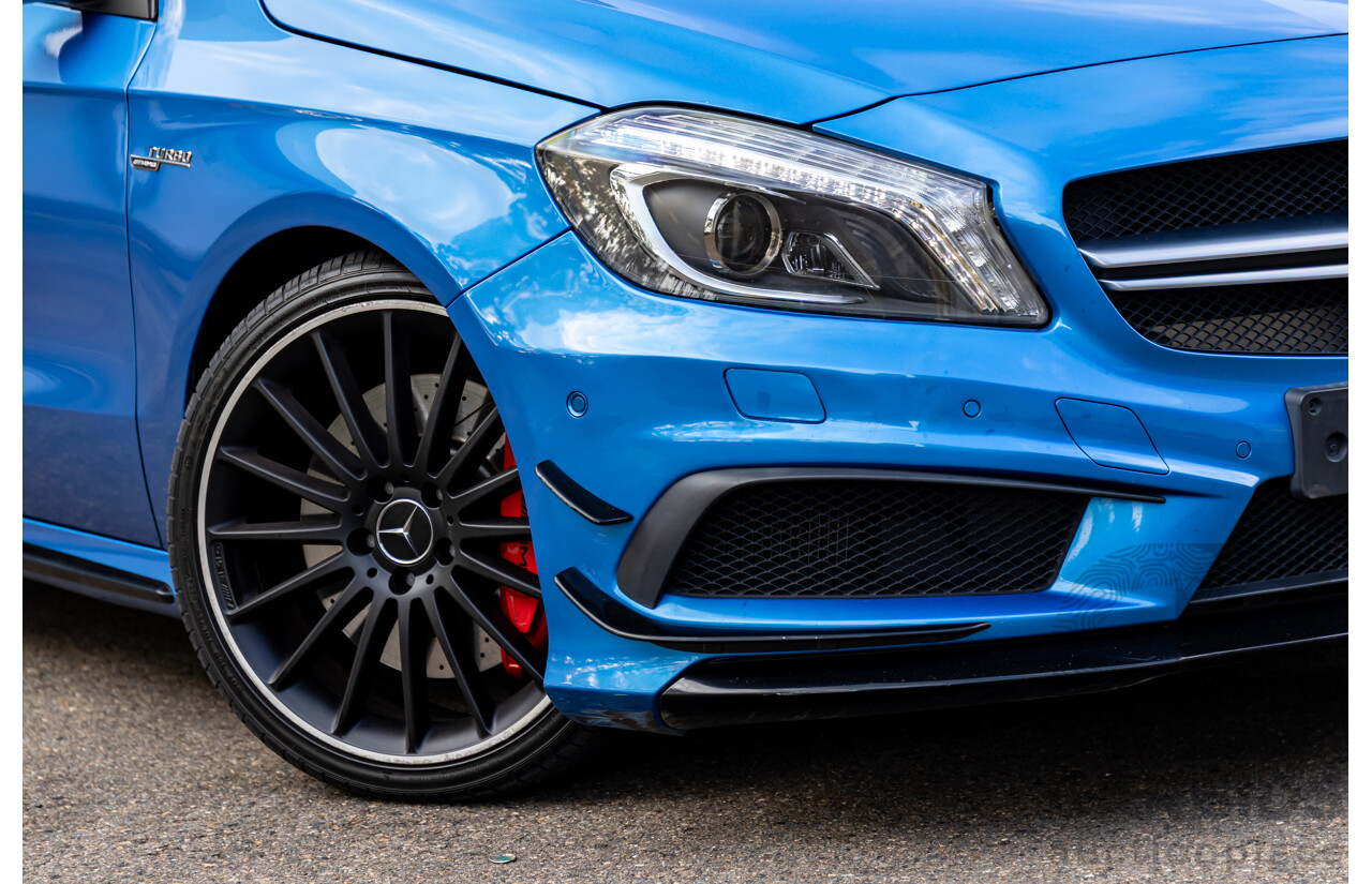 1/2015 Mercedes-Benz A45 AMG 176 MY15 5d Hatchback South Sea Blue Metallic Turbo 2.0L