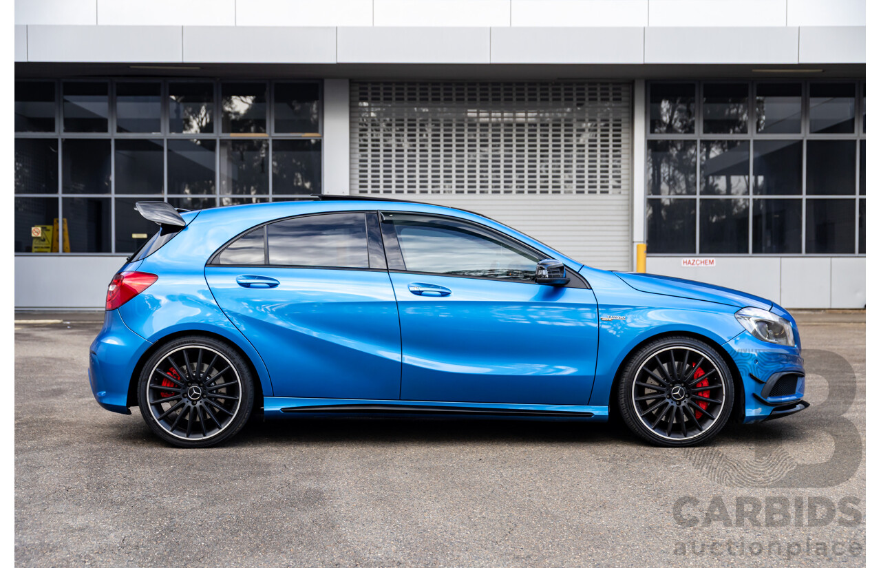 1/2015 Mercedes-Benz A45 AMG 176 MY15 5d Hatchback South Sea Blue Metallic Turbo 2.0L