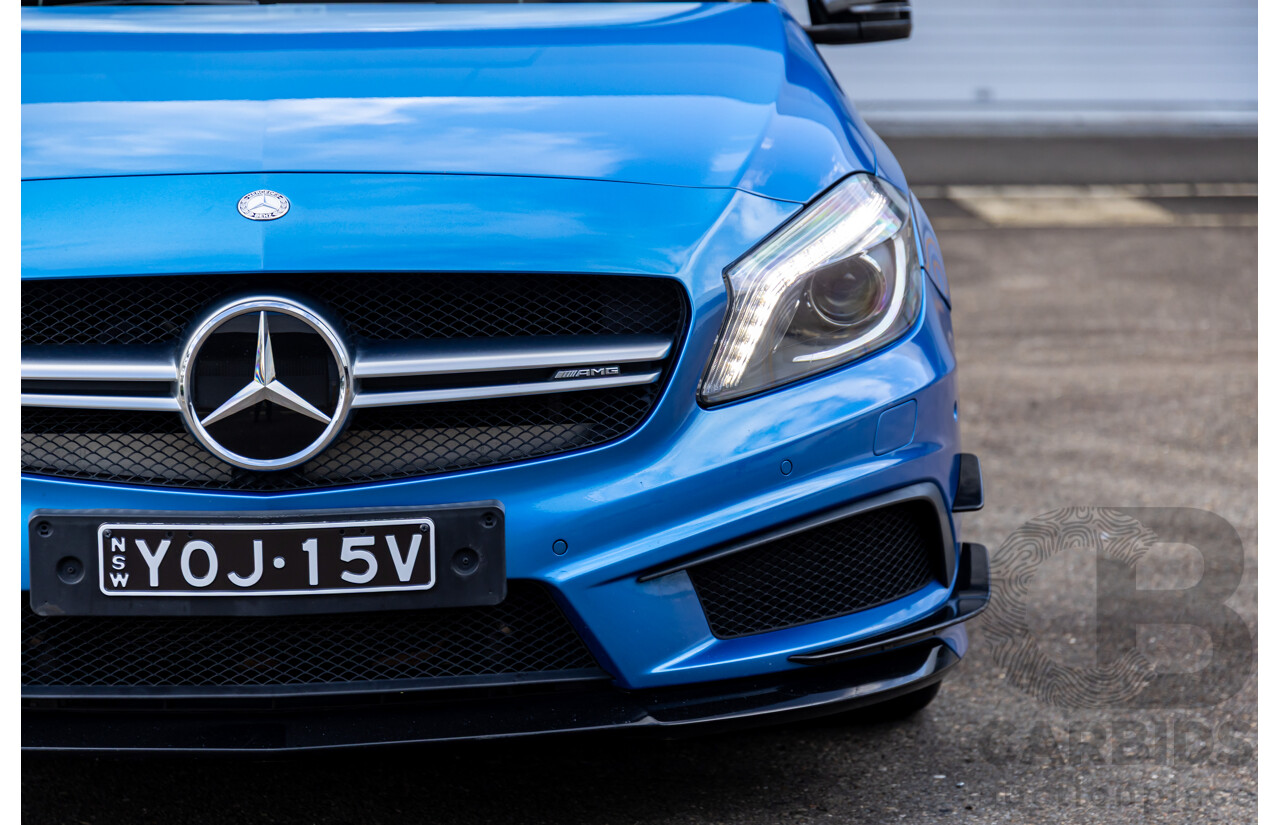 1/2015 Mercedes-Benz A45 AMG 176 MY15 5d Hatchback South Sea Blue Metallic Turbo 2.0L