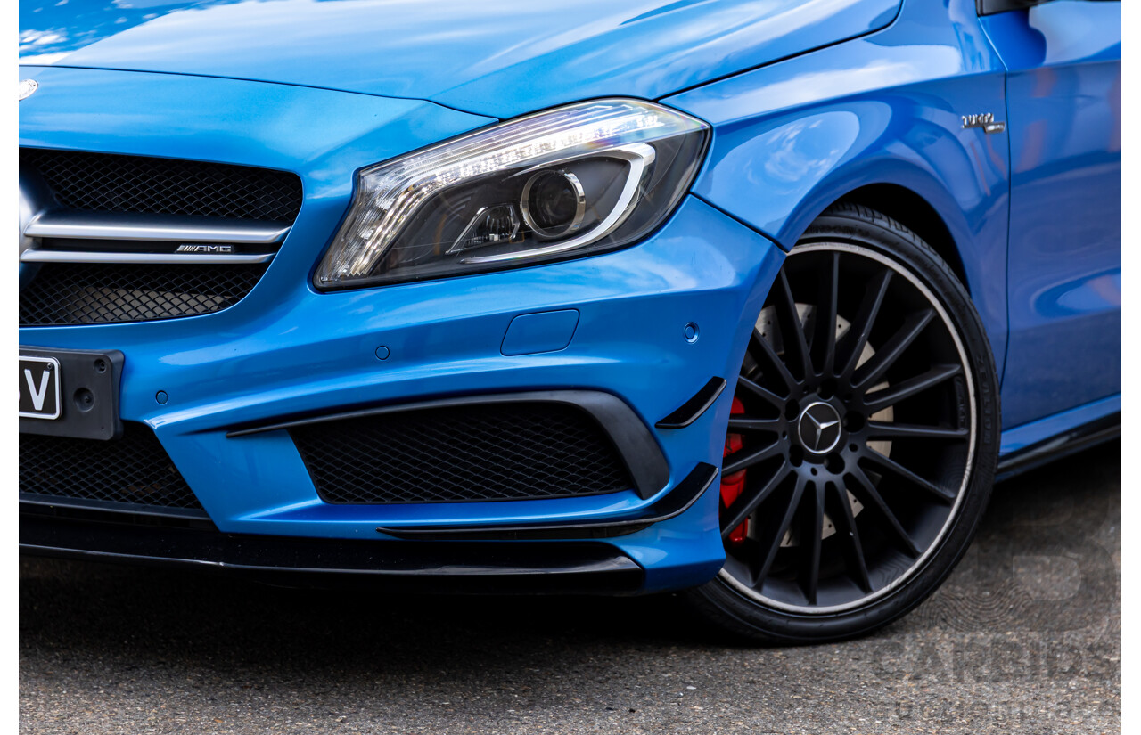 1/2015 Mercedes-Benz A45 AMG 176 MY15 5d Hatchback South Sea Blue Metallic Turbo 2.0L