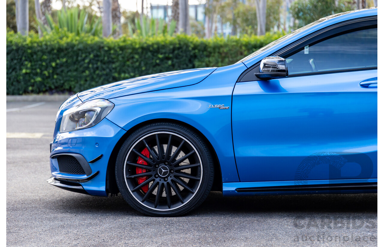 1/2015 Mercedes-Benz A45 AMG 176 MY15 5d Hatchback South Sea Blue Metallic Turbo 2.0L