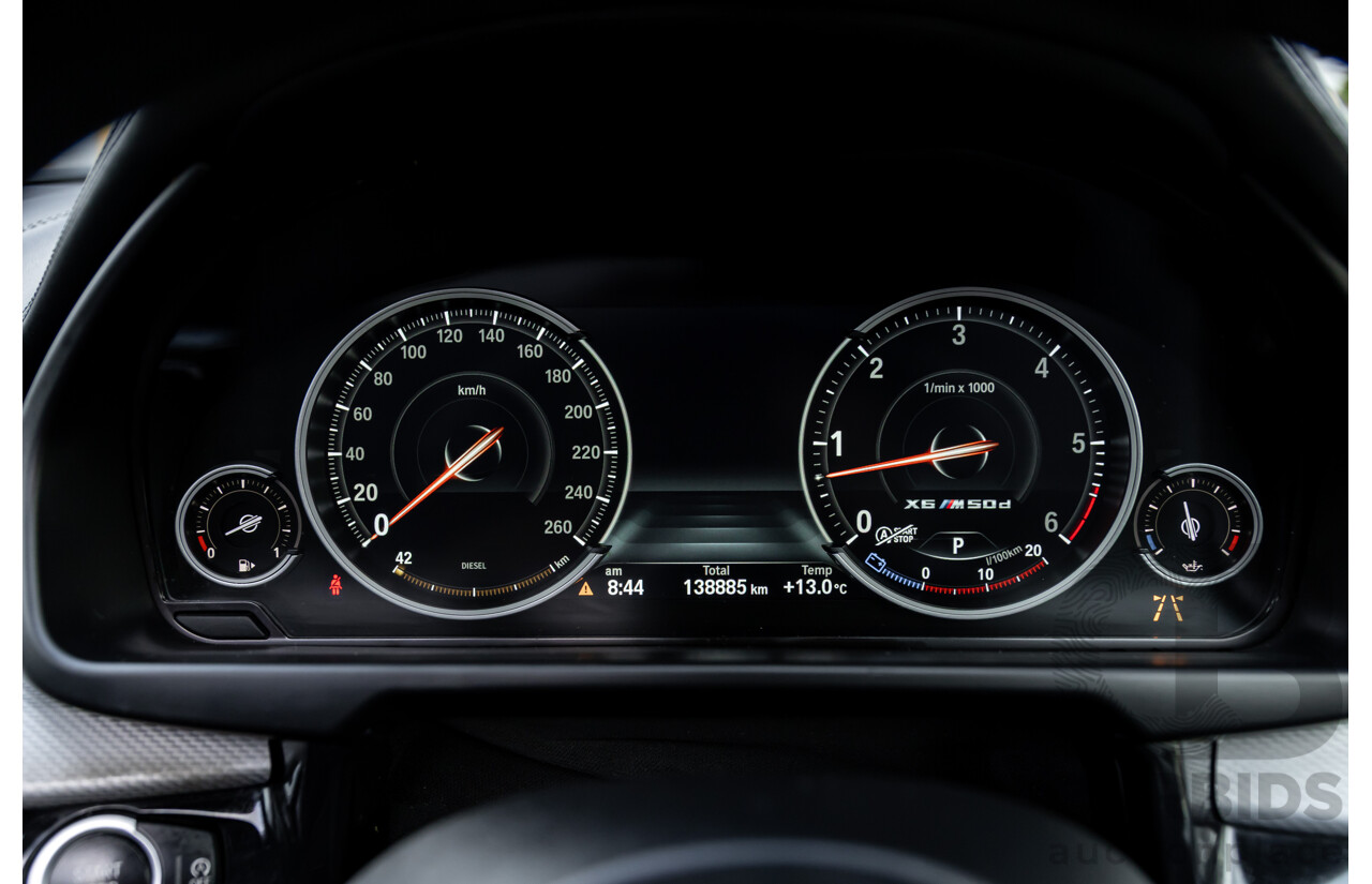 11/2014 BMW X6 M50d E71 MY14 4d Coupe Carbon Black Metallic Triple Turbo Diesel 3.0L