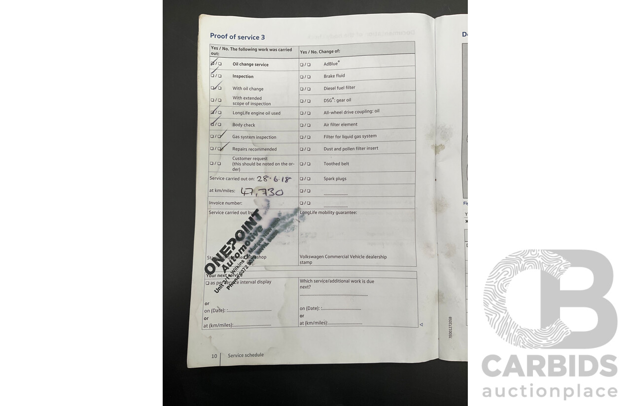 09/2017 Volkswagen Transporter TDI 340 SWB LOW (FWD) T6 MY18 Van Candy White Turbo Diesel 2.0L