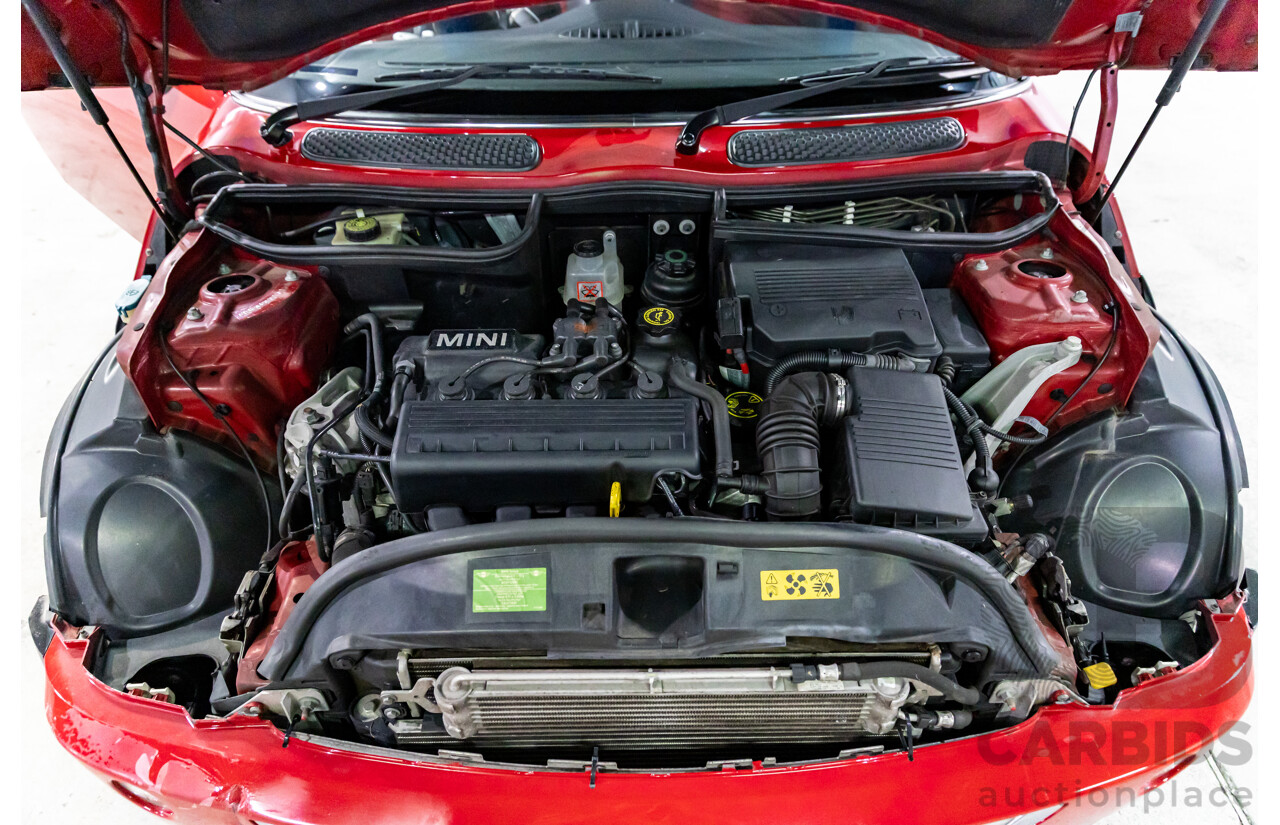 9/2004 Mini Cooper Chilli R50 2d Hatchback Chili Red/Pepper White Roof 1.6L